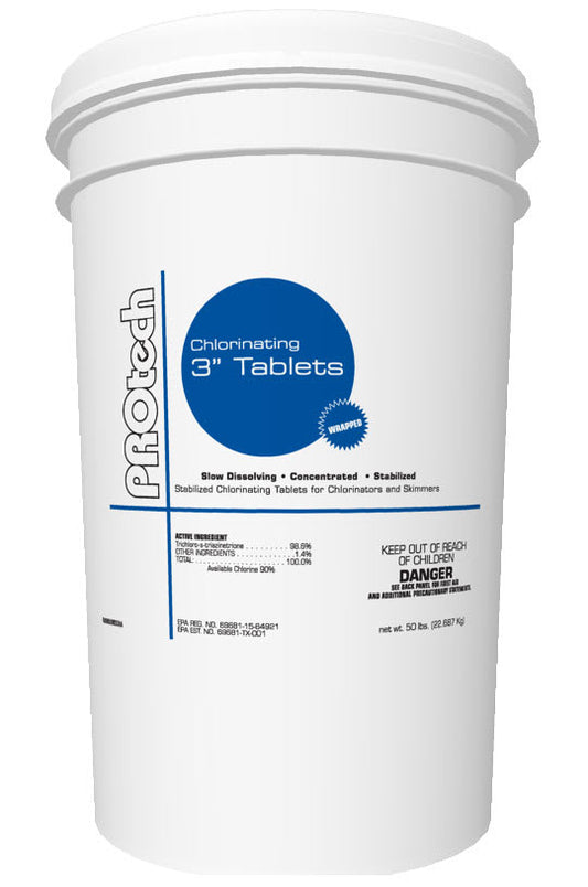 Protech 3" Chlorinating Tablets, 50 lb Pail